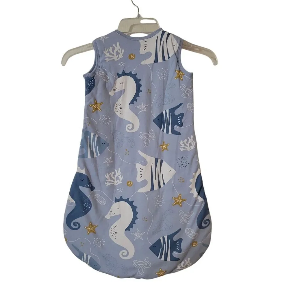 Blue Seahorse Nightgown Pajamas Sleeveless